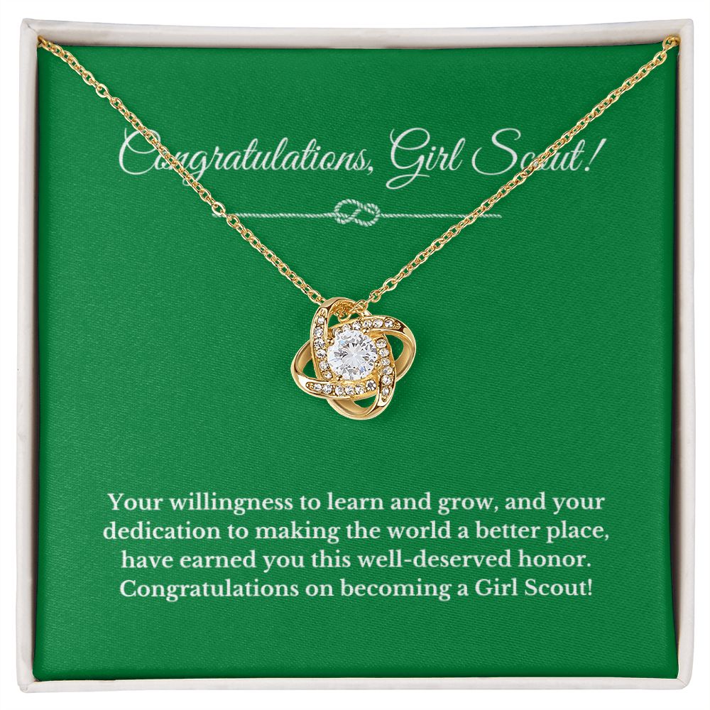 Love Knot Girl Scout Gift, Girl Scout Necklace, Girl Scout Gifts, Girl Scout Jewelry, Girl Scout Leader Gift, Girl Scout Gold Award Gift, Gold Award