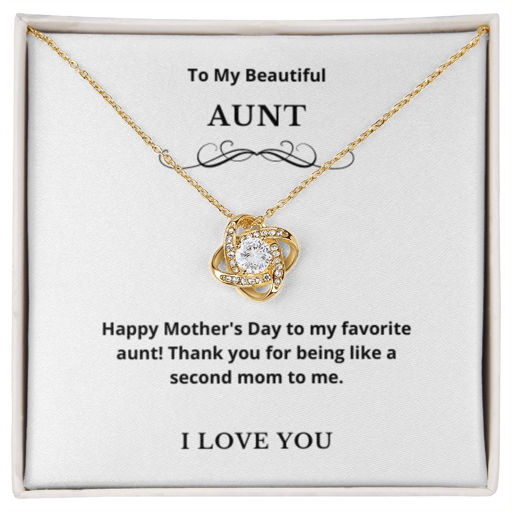 Love Knot To My Aunt Jewelry, Aunt Necklace Gift, Cousin Gift, Family Jewelry, Message Card Gift, For Aunt, Aunt Birthday