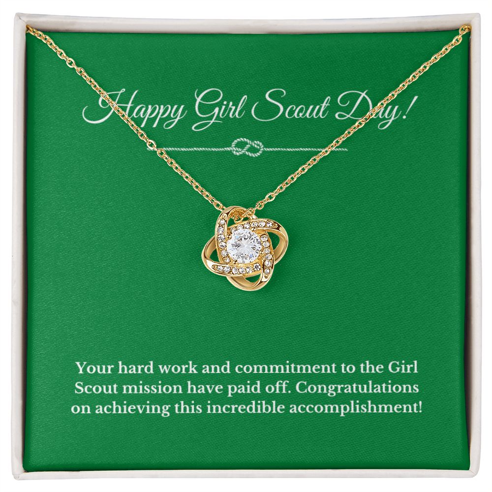 Love Knot Girl Scout Gift, Girl Scout Necklace, Girl Scout Gifts, Girl Scout Jewelry, Girl Scout Leader Gift, Girl Scout Gold Award Gift, Gold Award