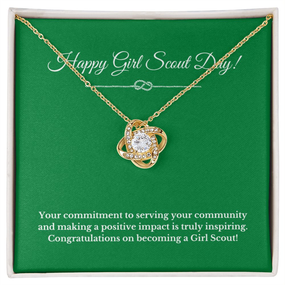 Love Knot Girl Scout Gift, Girl Scout Necklace, Girl Scout Gifts, Girl Scout Jewelry, Girl Scout Leader Gift, Girl Scout Gold Award Gift, Gold Award