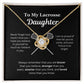 EllePendants To My Lacrosse Daughter Necklace, Father Daughter Necklace, Mother Daughter Necklace, Daughter Birthday, Heart Jewelry, Gold Jewelry, Love Knot, Message Card Necklace