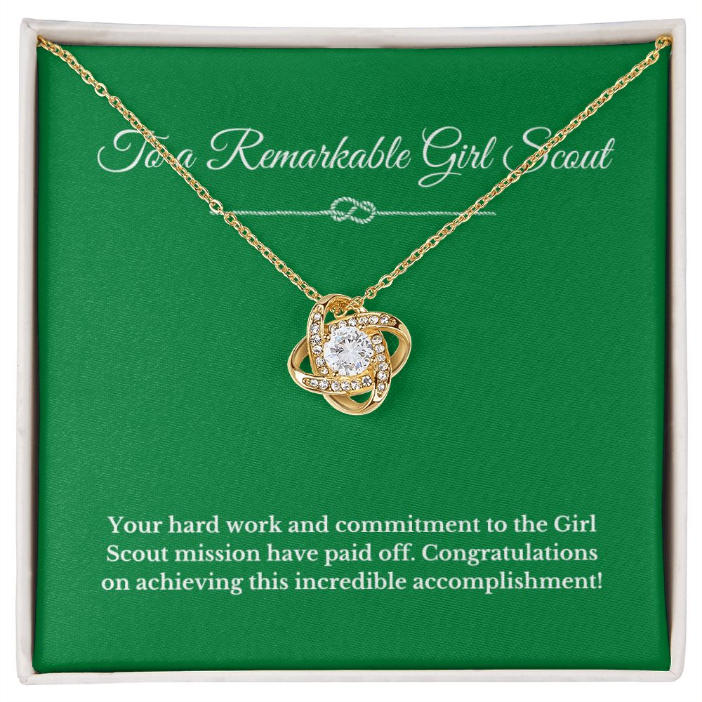 Love Knot Girl Scout Gift, Girl Scout Necklace, Girl Scout Gifts, Girl Scout Jewelry, Girl Scout Leader Gift, Girl Scout Gold Award Gift, Gold Award