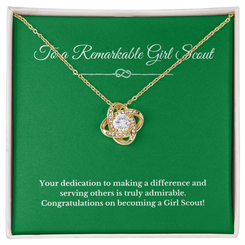 Love Knot Girl Scout Gift, Girl Scout Necklace, Girl Scout Gifts, Girl Scout Jewelry, Girl Scout Leader Gift, Girl Scout Gold Award Gift, Gold Award