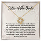 Sister of the Bride Gift Necklace, Sister Wedding Gift from Bride to Sister rehearsal dinner Gift to my Sister on my Wedding Day