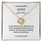Love Knot To My Aunt Jewelry, Aunt Necklace Gift, Cousin Gift, Family Jewelry, Message Card Gift, For Aunt, Aunt Birthday