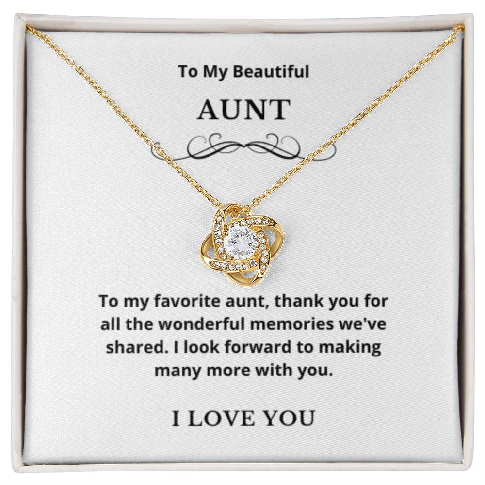 Love Knot To My Aunt Jewelry, Aunt Necklace Gift, Cousin Gift, Family Jewelry, Message Card Gift, For Aunt, Aunt Birthday