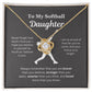 EllePendants To My Softball Daughter Necklace, Father Daughter Necklace, Mother Daughter Necklace, Daughter Birthday, Heart Jewelry, Gold Jewelry, Love Knot, Message Card Necklace