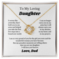 Gift For Daughter, Sterling Silver Daughter Necklace, Love Knot Pendant, Adjustable Chain, From Dad