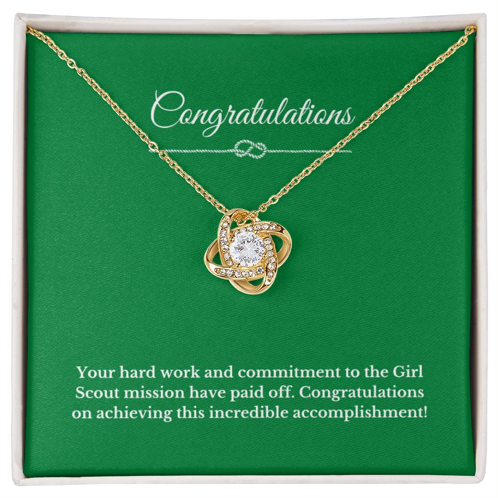 Love Knot Girl Scout Gift, Girl Scout Necklace, Girl Scout Gifts, Girl Scout Jewelry, Girl Scout Leader Gift, Girl Scout Gold Award Gift, Gold Award