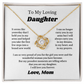 Gift For Daughter, Sterling Silver Daughter Necklace, Love Knot Pendant, Adjustable Chain, From Mom