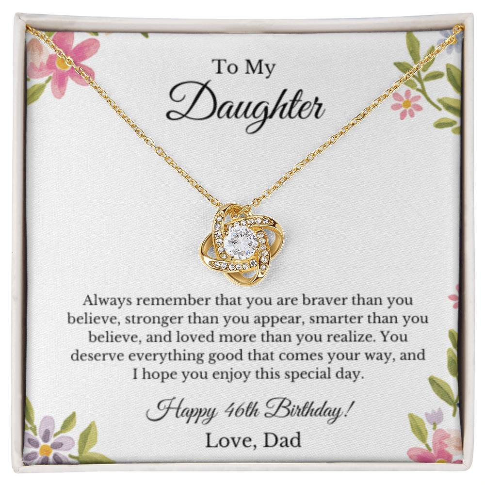 To My Daughter 46th Birthday Necklace Gift From Dad