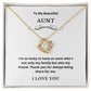 Love Knot To My Aunt Jewelry, Aunt Necklace Gift, Cousin Gift, Family Jewelry, Message Card Gift, For Aunt, Aunt Birthday