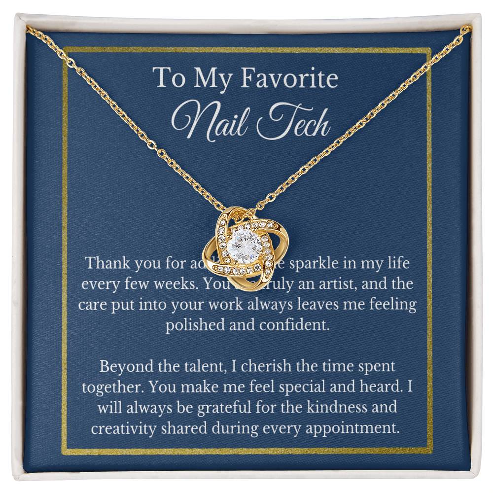 To My Favorite Nail Tech Necklace, Manicurist Gift, Nail Artist Jewelry, Beautician Appreciation, Christmas Gift