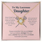 EllePendants To My Lacrosse Daughter Necklace, Father Daughter Necklace, Mother Daughter Necklace, Daughter Birthday, Heart Jewelry, Gold Jewelry, Love Knot, Message Card Necklace
