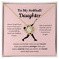 EllePendants To My Softball Daughter Necklace, Father Daughter Necklace, Mother Daughter Necklace, Daughter Birthday, Heart Jewelry, Gold Jewelry, Love Knot, Message Card Necklace