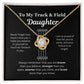 EllePendants To My Track and Field Daughter Necklace, Father Daughter Necklace, Mother Daughter Necklace, Daughter Birthday, Heart Jewelry, Gold Jewelry, Love Knot, Message Card Necklace