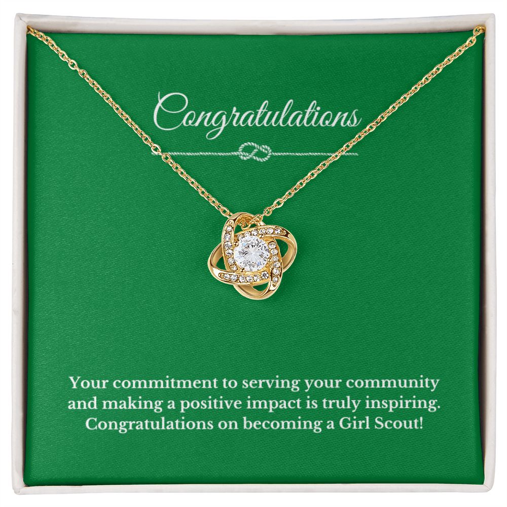 Love Knot Girl Scout Gift, Girl Scout Necklace, Girl Scout Gifts, Girl Scout Jewelry, Girl Scout Leader Gift, Girl Scout Gold Award Gift, Gold Award