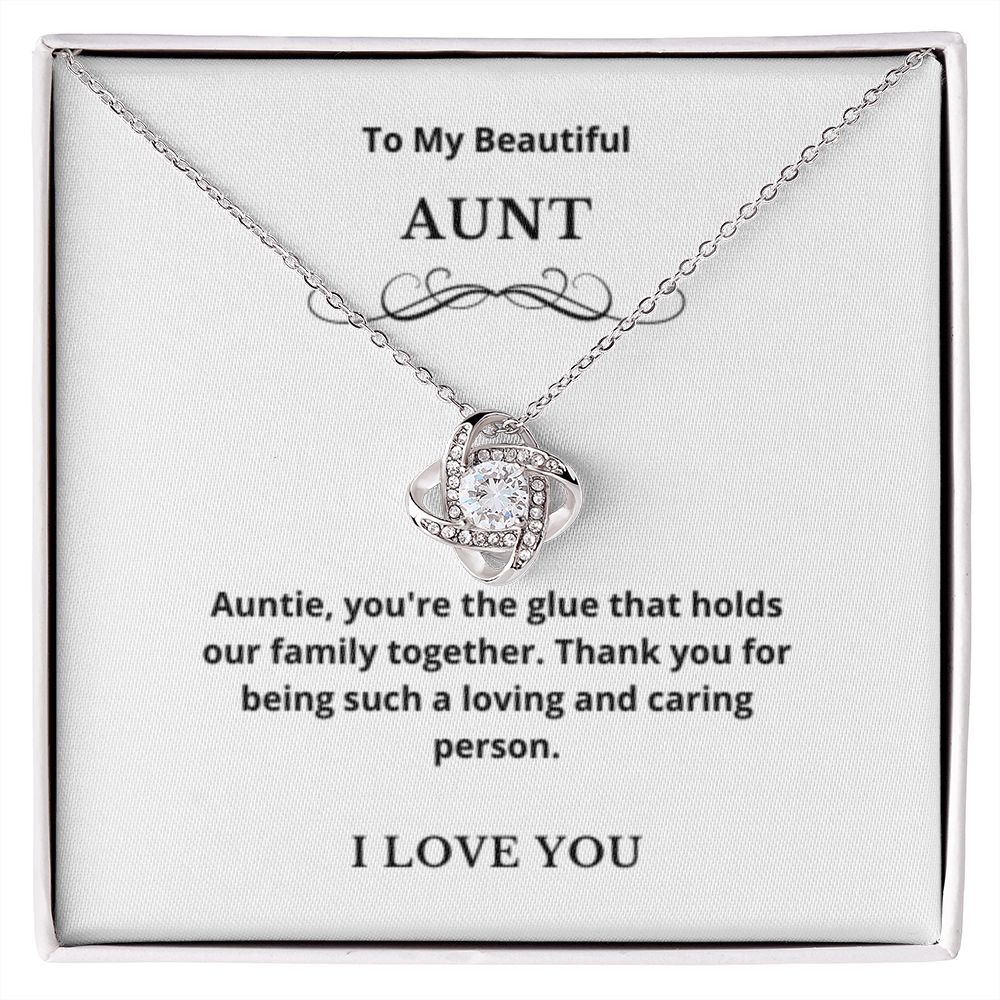 Love Knot To My Aunt Jewelry, Aunt Necklace Gift, Cousin Gift, Family Jewelry, Message Card Gift, For Aunt, Aunt Birthday