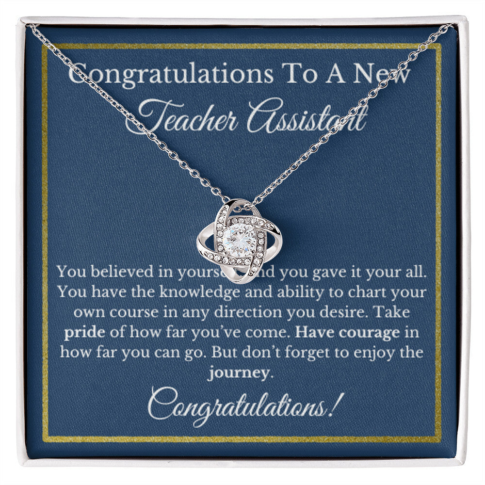 Teacher Assistant Necklace, Classroom Helper Graduation Gift, Appreciation for TA
