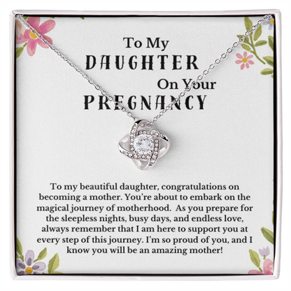 To My Daughter New Mom Pregnancy Necklace Gift