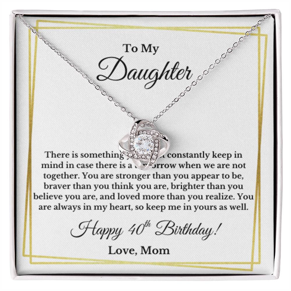 Daughter's 40th Birthday Necklace Gift With Message Card Love Mom