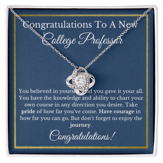College Professor Necklace, Graduation Gift for Educator, Aspiring Professor, Higher Ed Jewelry Present