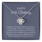 40th Birthday Necklace, Birthday Love Knot Necklace, Birthday Gifts For Woman, Birthday Card, Pendant Necklace