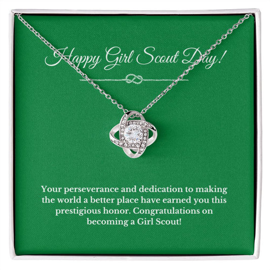 Love Knot Girl Scout Gift, Girl Scout Necklace, Girl Scout Gifts, Girl Scout Jewelry, Girl Scout Leader Gift, Girl Scout Gold Award Gift, Gold Award
