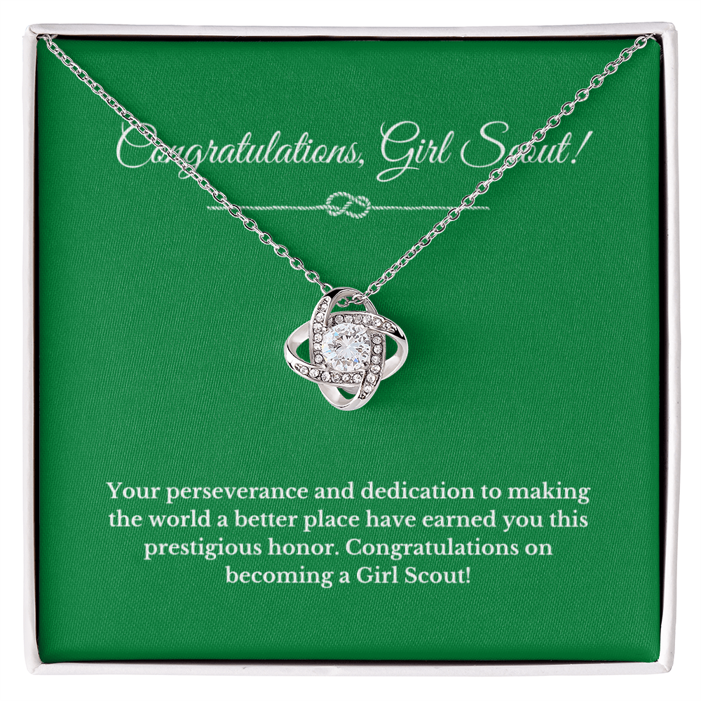 Love Knot Scout Gift Necklace, Jewelry, Leader Gift Gold Award