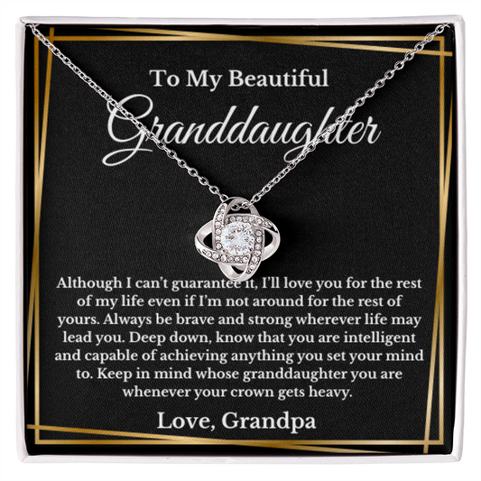 To My Beautiful Granddaughter Necklace From  Grandpa