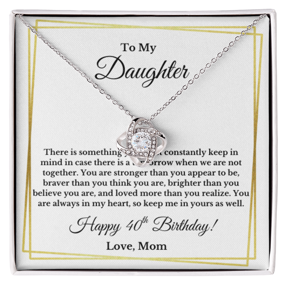 Daughter's 40th Birthday Necklace Gift With Message Card Love Mom