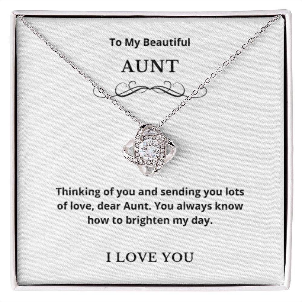 Love Knot To My Aunt Jewelry, Aunt Necklace Gift, Cousin Gift, Family Jewelry, Message Card Gift, For Aunt, Aunt Birthday
