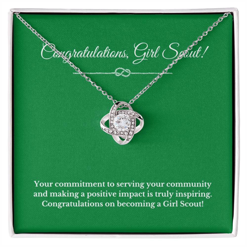 Love Knot Girl Scout Gift, Girl Scout Necklace, Girl Scout Gifts, Girl Scout Jewelry, Girl Scout Leader Gift, Girl Scout Gold Award Gift, Gold Award