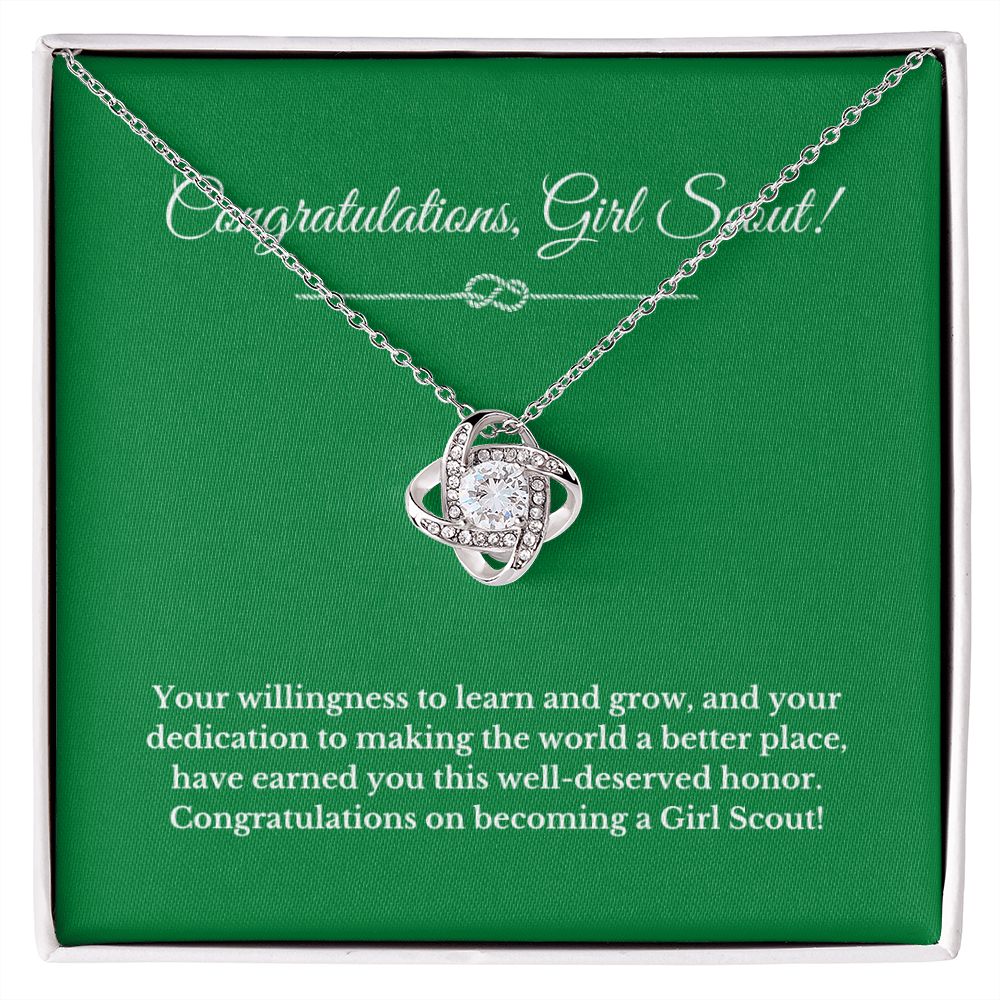 Love Knot Girl Scout Gift, Girl Scout Necklace, Girl Scout Gifts, Girl Scout Jewelry, Girl Scout Leader Gift, Girl Scout Gold Award Gift, Gold Award