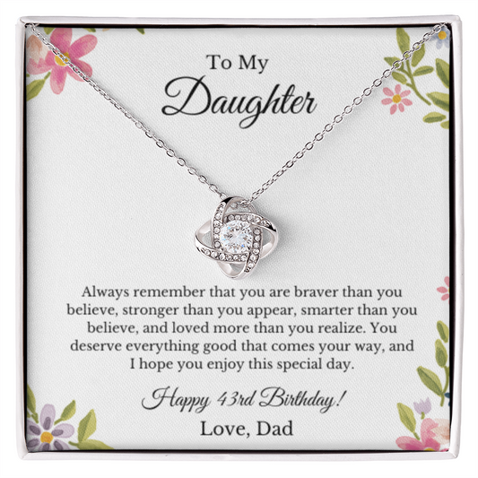 To Daughter 43rd Birthday Necklace Gift From Dad