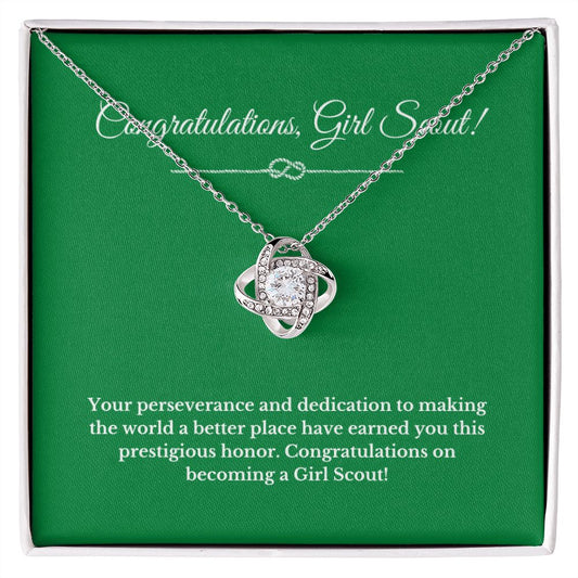 Love Knot Girl Scout Gift, Girl Scout Necklace, Girl Scout Gifts, Girl Scout Jewelry, Girl Scout Leader Gift, Girl Scout Gold Award Gift, Gold Award