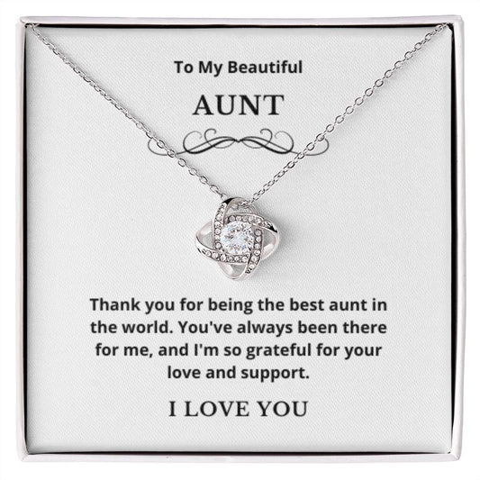 Love Knot To My Aunt Jewelry, Aunt Necklace Gift, Cousin Gift, Family Jewelry, Message Card Gift, For Aunt, Aunt Birthday