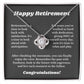 Happy Retirement Necklace Gift for Coworker, Family, Friend Jewelry, Congratulations