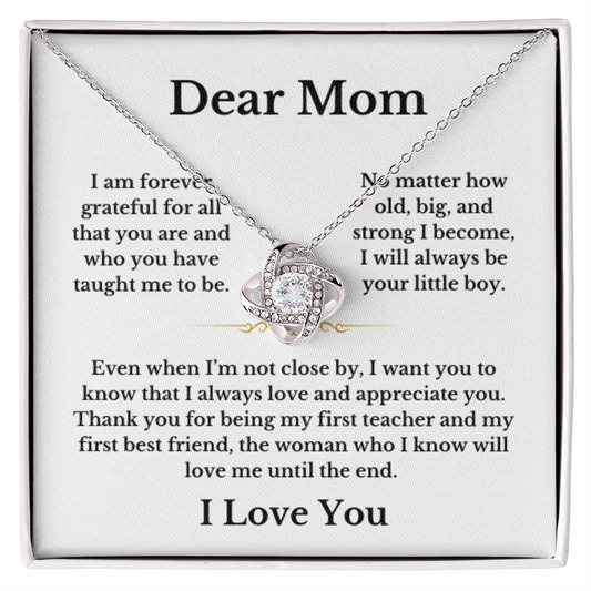 Dear Mom From Son Love Knot Gift Necklace
