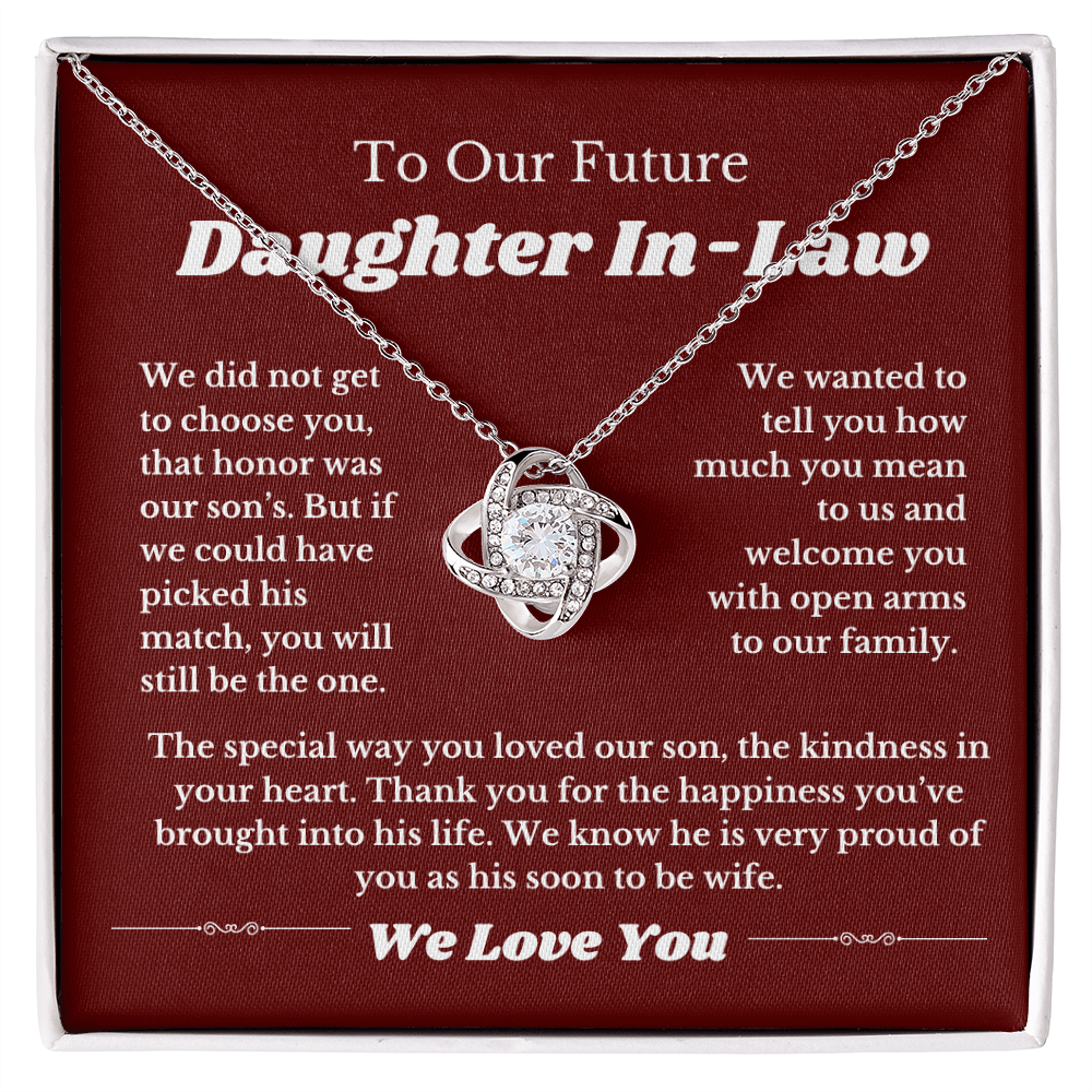 Future Daughter In Law Gift, Love Knot Necklace, Daughter In Law Into Family, Wedding Gift