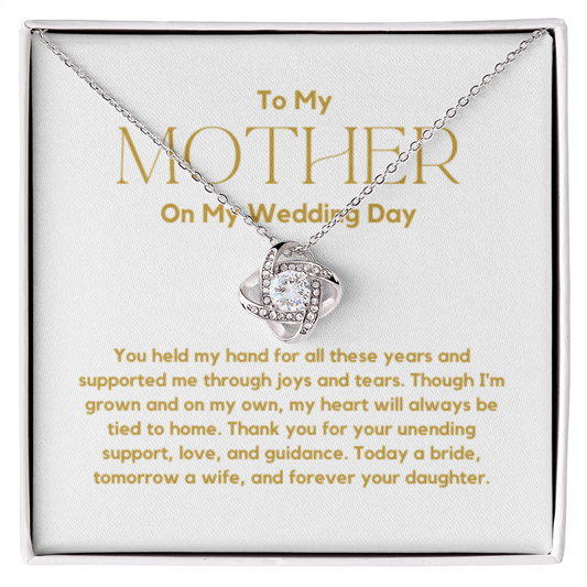 Mother of The Bride Gift, to Mom on My Wedding Day, Necklace from Daughter.