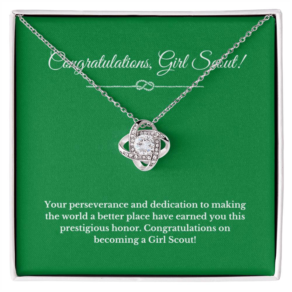 Love Knot Girl Scout Gift, Girl Scout Necklace, Girl Scout Gifts, Girl Scout Jewelry, Girl Scout Leader Gift, Girl Scout Gold Award Gift, Gold Award