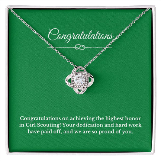Love Knot Girl Scout Gift, Girl Scout Necklace, Girl Scout Gifts, Girl Scout Jewelry, Girl Scout Leader Gift, Girl Scout Gold Award Gift, Gold Award