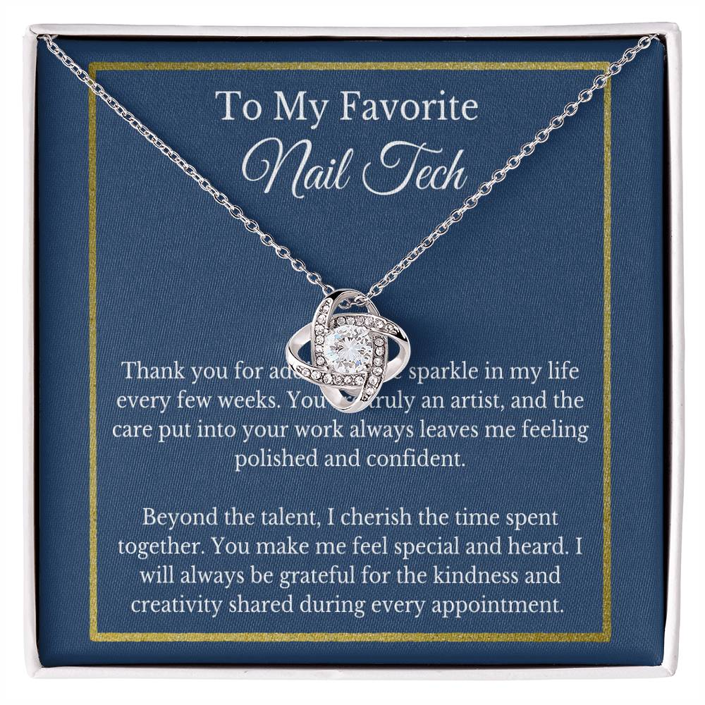 To My Favorite Nail Tech Necklace, Manicurist Gift, Nail Artist Jewelry, Beautician Appreciation, Christmas Gift