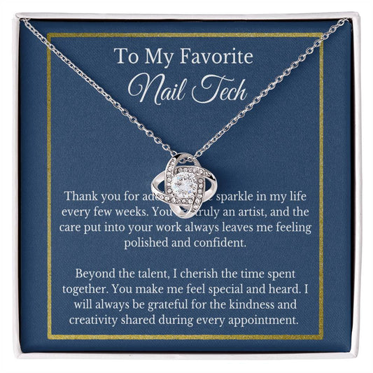To My Favorite Nail Tech Necklace, Manicurist Gift, Nail Artist Jewelry, Beautician Appreciation, Christmas Gift