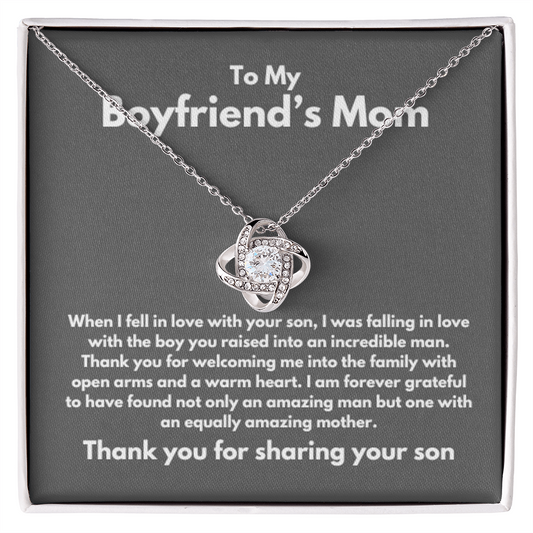 To Boyfriend's Mom Gift Forever Grateful Knot Necklace