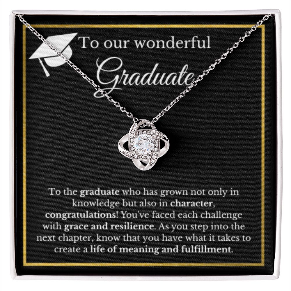 Graduation Gift Necklace, Gold Diamond, Graduation Gifts for Her, High School Graduation Gifts for Her, College Graduation, Class of 2023 Love Knot