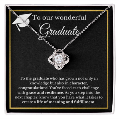Graduation Gift Necklace, Gold Diamond, Graduation Gifts for Her, High School Graduation Gifts for Her, College Graduation, Class of 2023 Love Knot