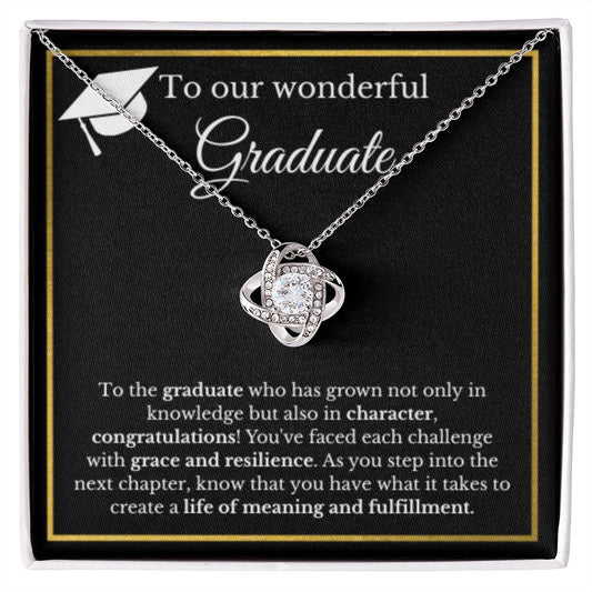 Graduation Gift Necklace, Gold Diamond, Graduation Gifts for Her, High School Graduation Gifts for Her, College Graduation, Class of 2023 Love Knot