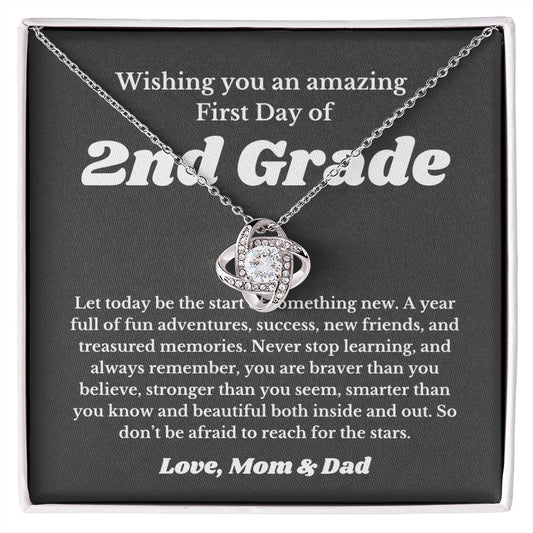 First Day Of 2nd Grade , For Daughter, Son, Back To School Gift Necklace Jewelry, Elementary